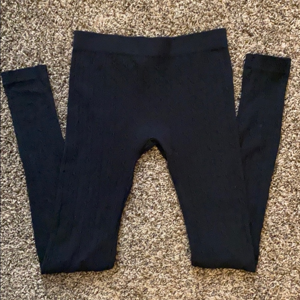 Black Knitted Leggings/ Tights